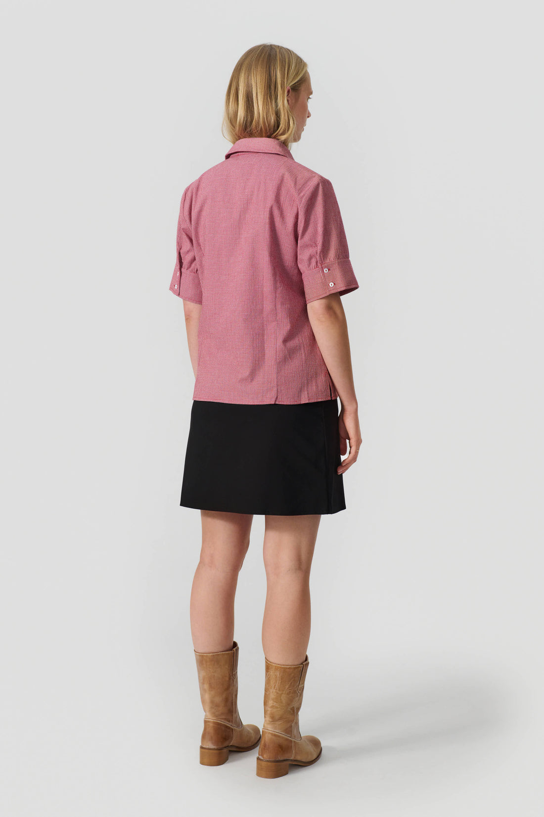 Laura short sleeve shirt red/white check