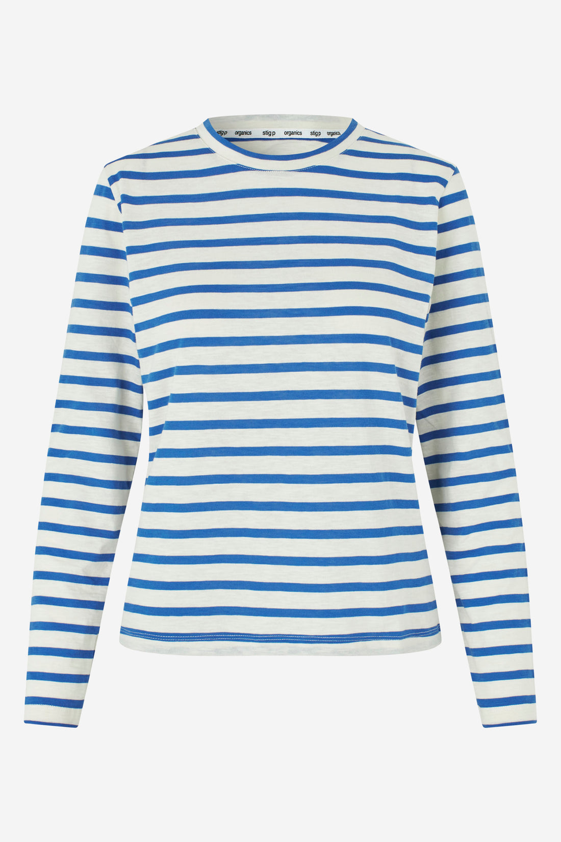 Sofia long sleeve t-shirt royal blue/cream stripe