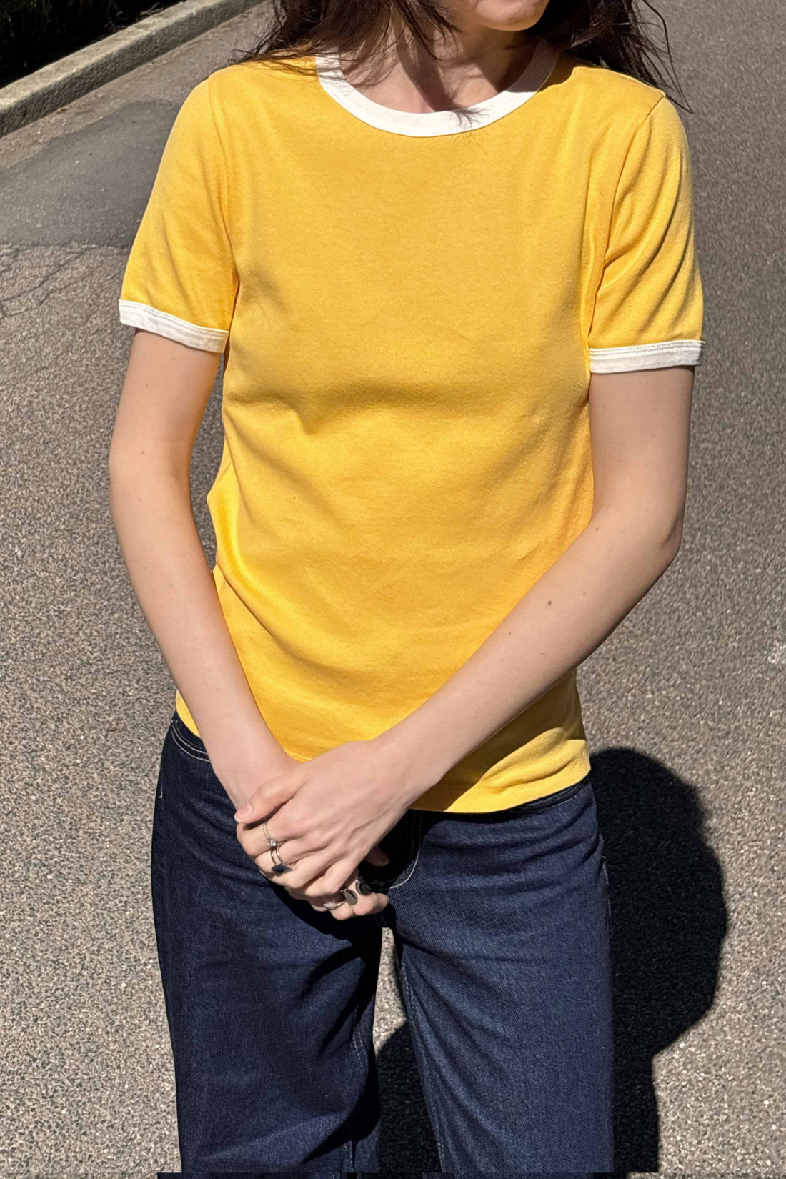 Stella t-shirt warm yellow/off-white