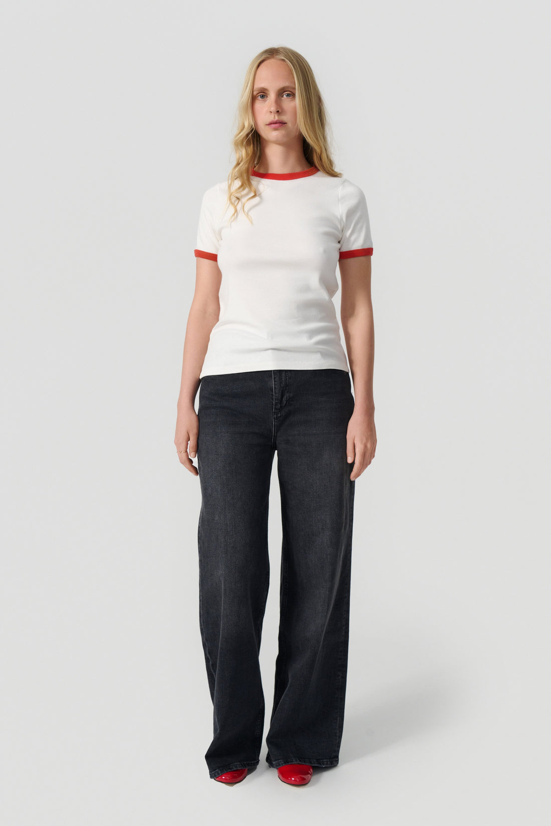 Stella t-shirt off white/red