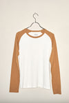 Mila baseball tee aubergine/light grey melange