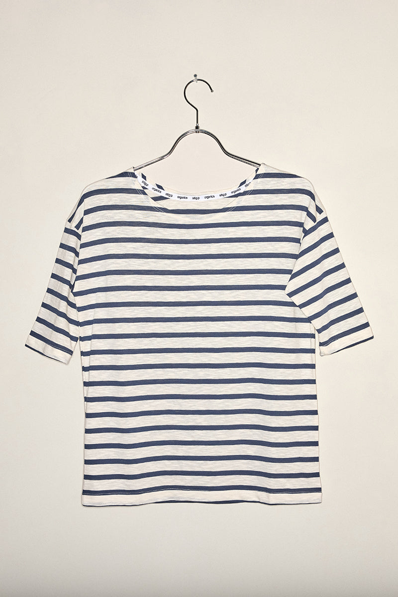 Louisa short sleeve t-shirt navy/cream stripe