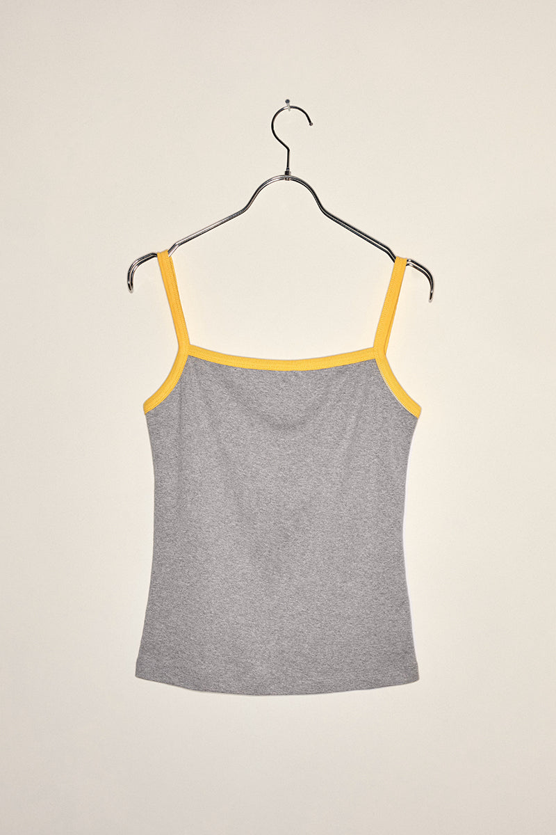 Aya top grey melange/warm yellow