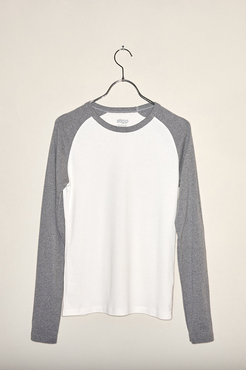 Mila baseball tee off white/grey melange