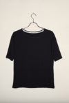 Louisa short sleeve t-shirt green/cream stripe