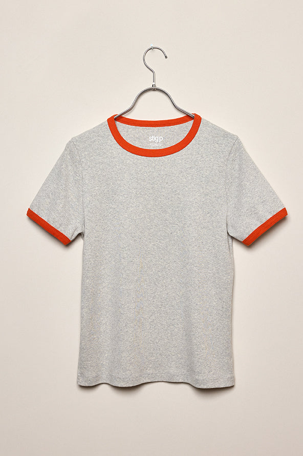 Stella t-shirt light grey melange/orange