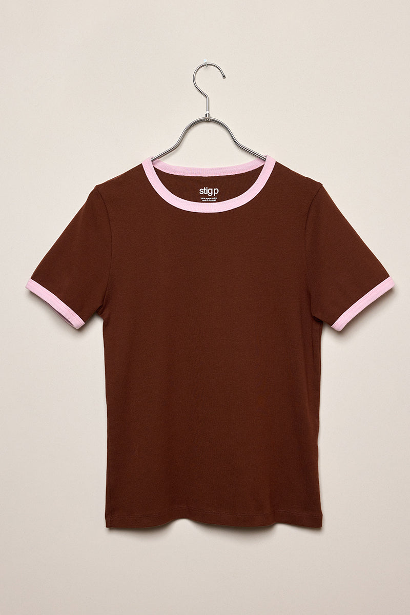 Stella t-shirt espresso/light rose