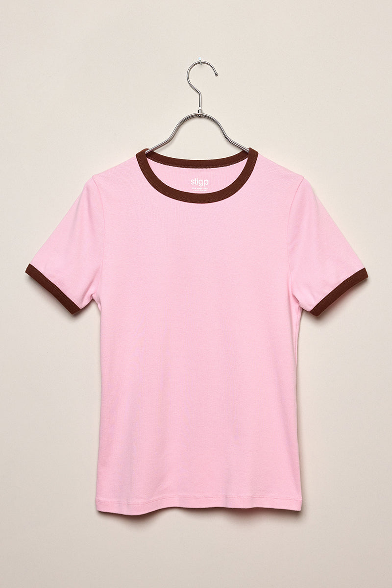Stella t-shirt light rose/espresso