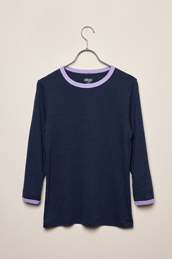 Stella 3/4 sleeve blue melange/lilac