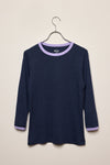 Stella 3/4 sleeve black/grey melange