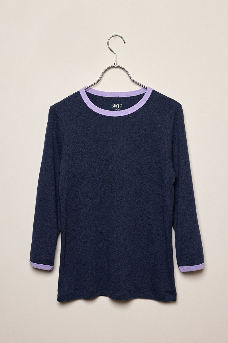 Stella 3/4 sleeve blue melange/lilac