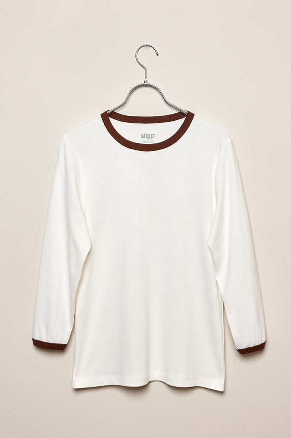 Stella 3/4 sleeve off-white/espresso