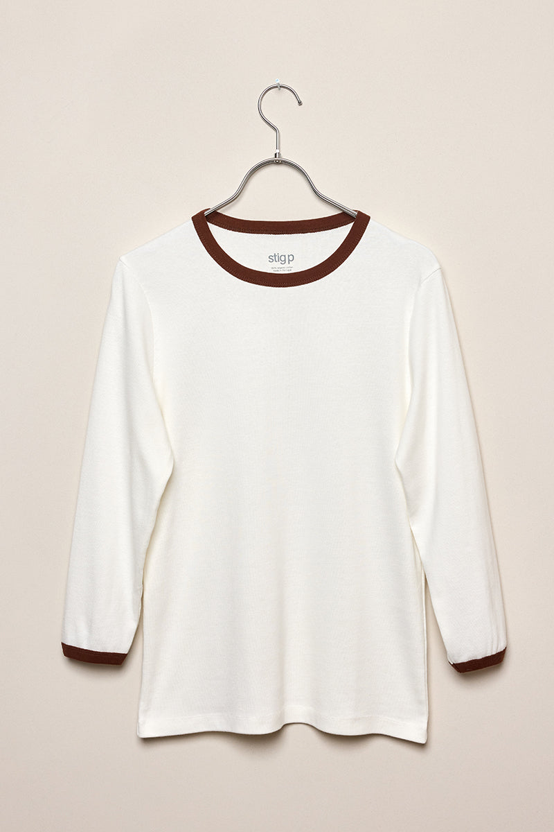 Stella 3/4 sleeve off-white/espresso