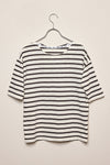 Louisa short sleeve t-shirt green/cream stripe