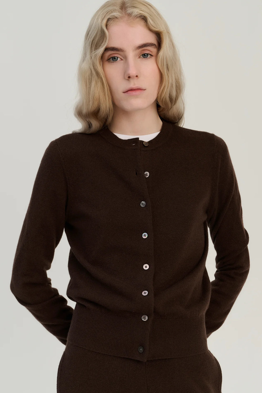 Cardigan wool/cashmere brown