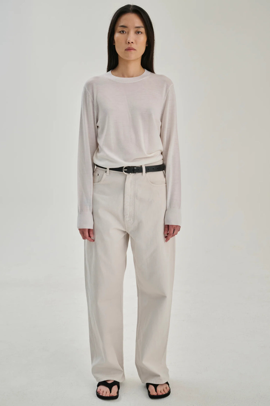 Merino crew-neck sweater off-white