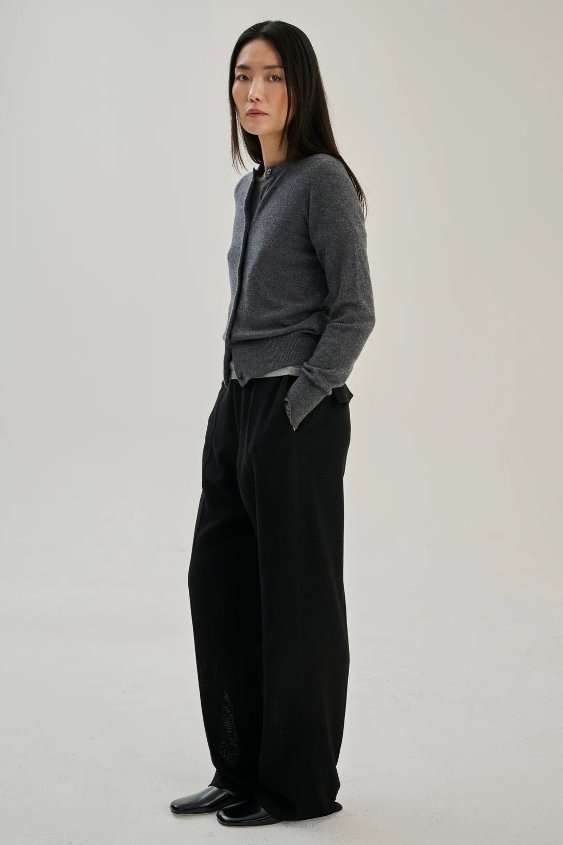 Cardigan wool/cashmere grey melange