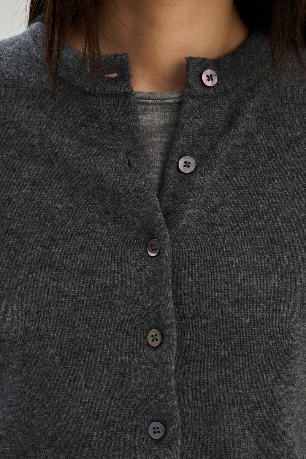 Cardigan wool/cashmere grey melange