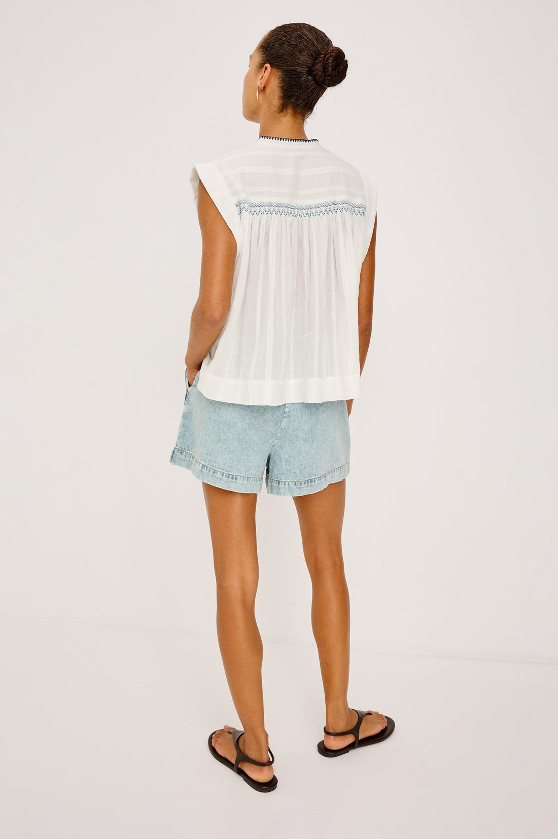 Willow top white/bue