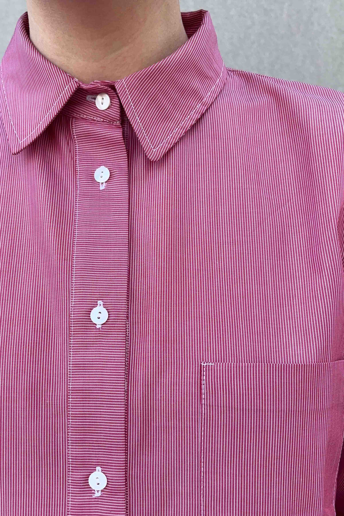 Laura shirt 3/4 sleeve red/white stripes