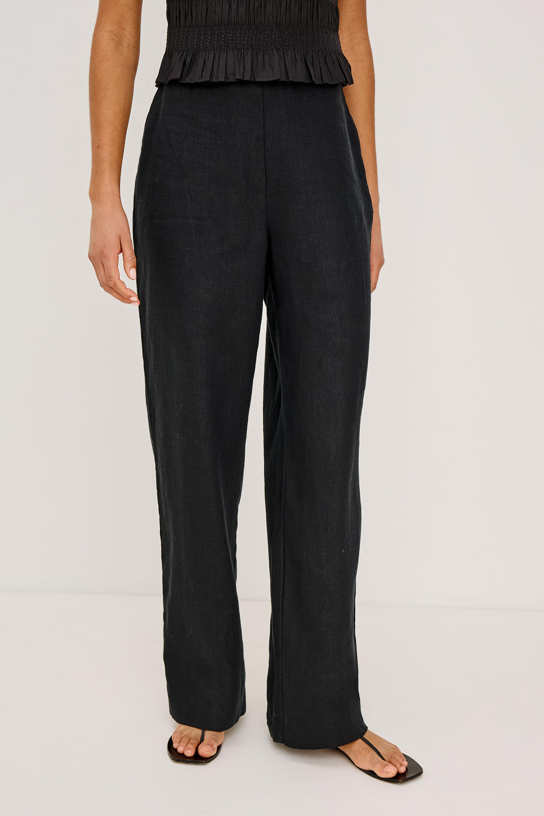 Andrine black linen pants