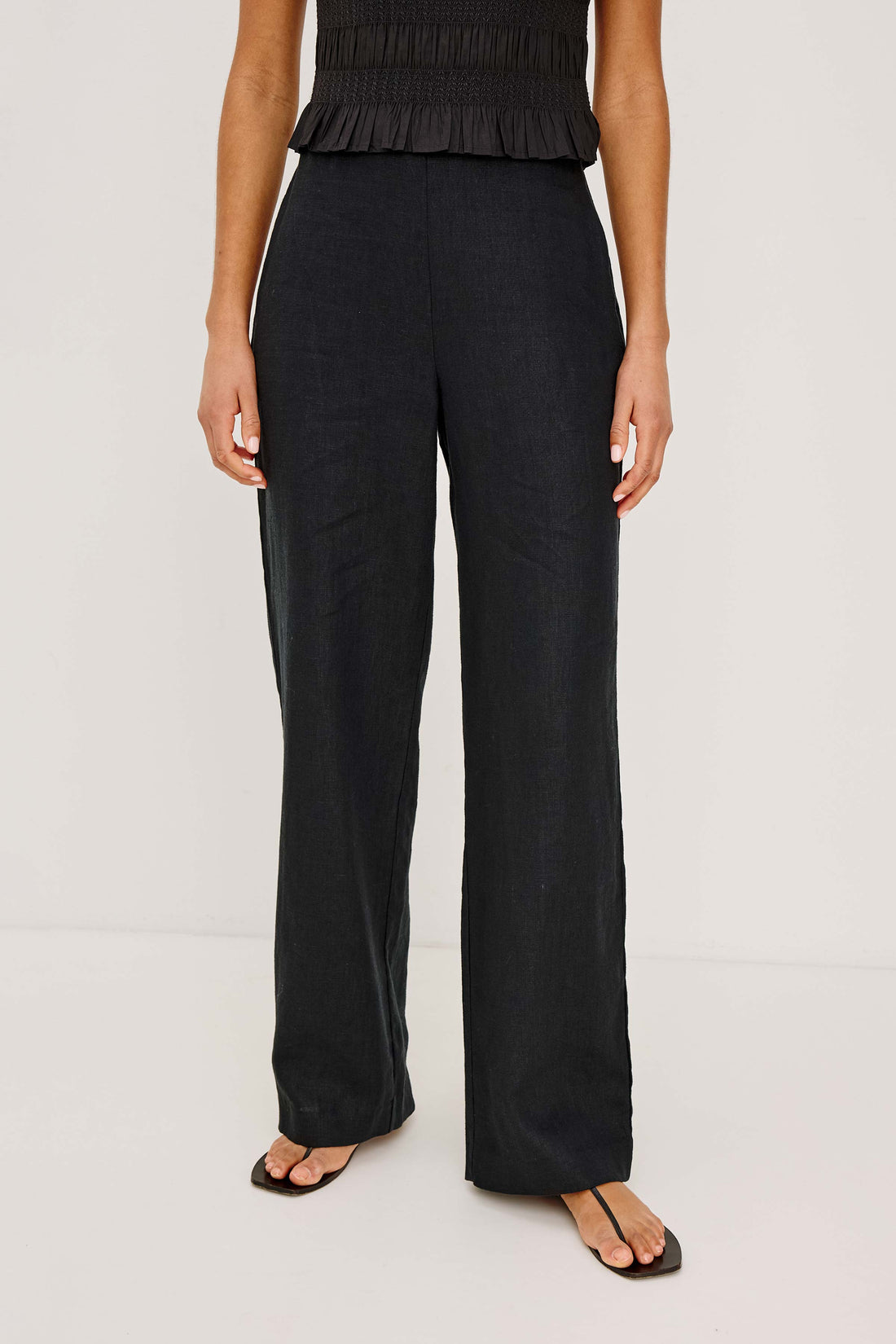 Andrine black linen pants
