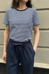 T-shirt cotton/linen navy