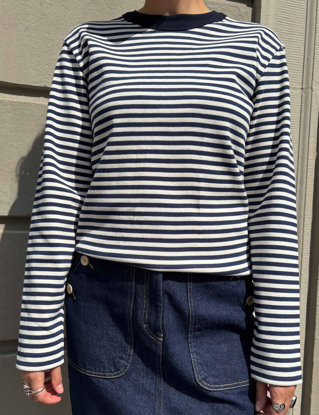 T-shirt heritage marine/milk