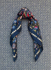 Silk scarf navy/multi paisley