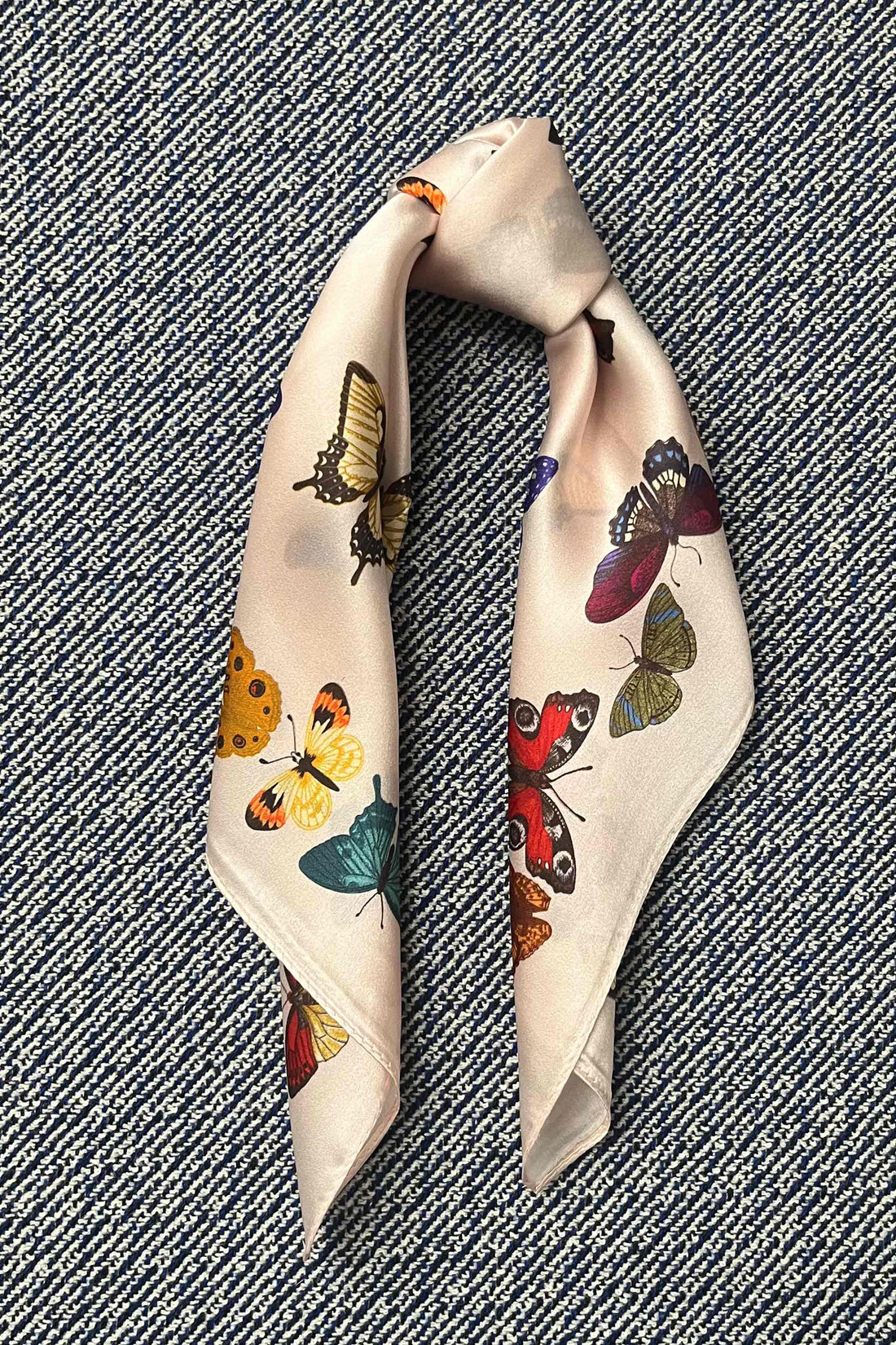 Silk scarf rose/multi  butterflies