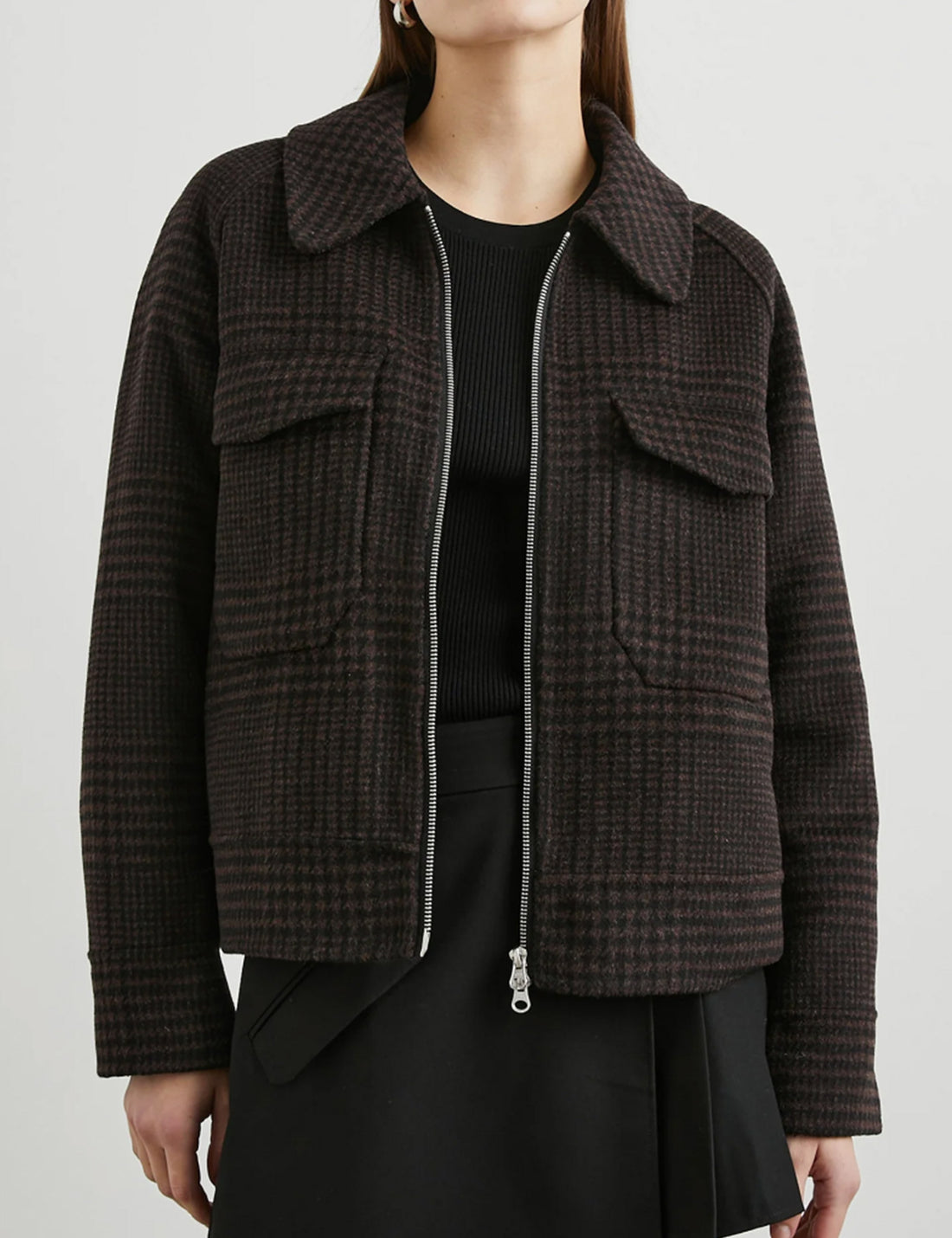 Cheyenne espresso houndstooth jacket