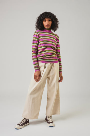 Berry striped turtleneck