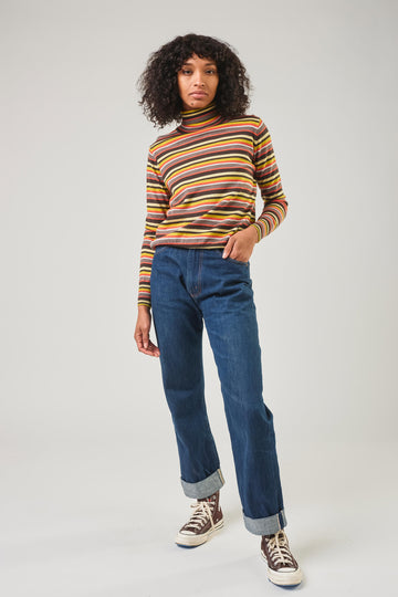 Retro striped turtleneck