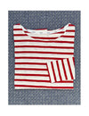 Dorrie long sleeve t-shirt royal blue/cream stripe