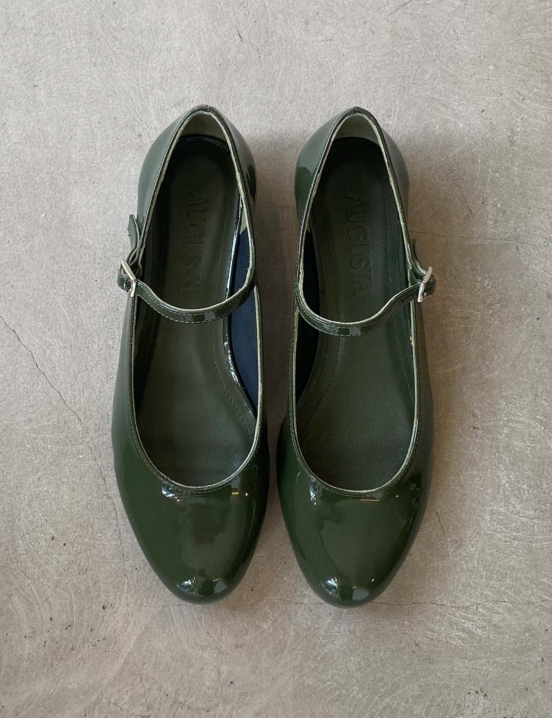 Emilia mary janes khaki  patent leather