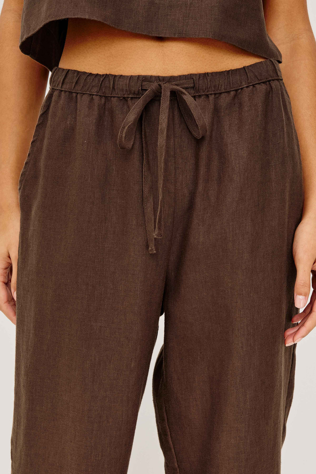 Emmie espresso linen pants