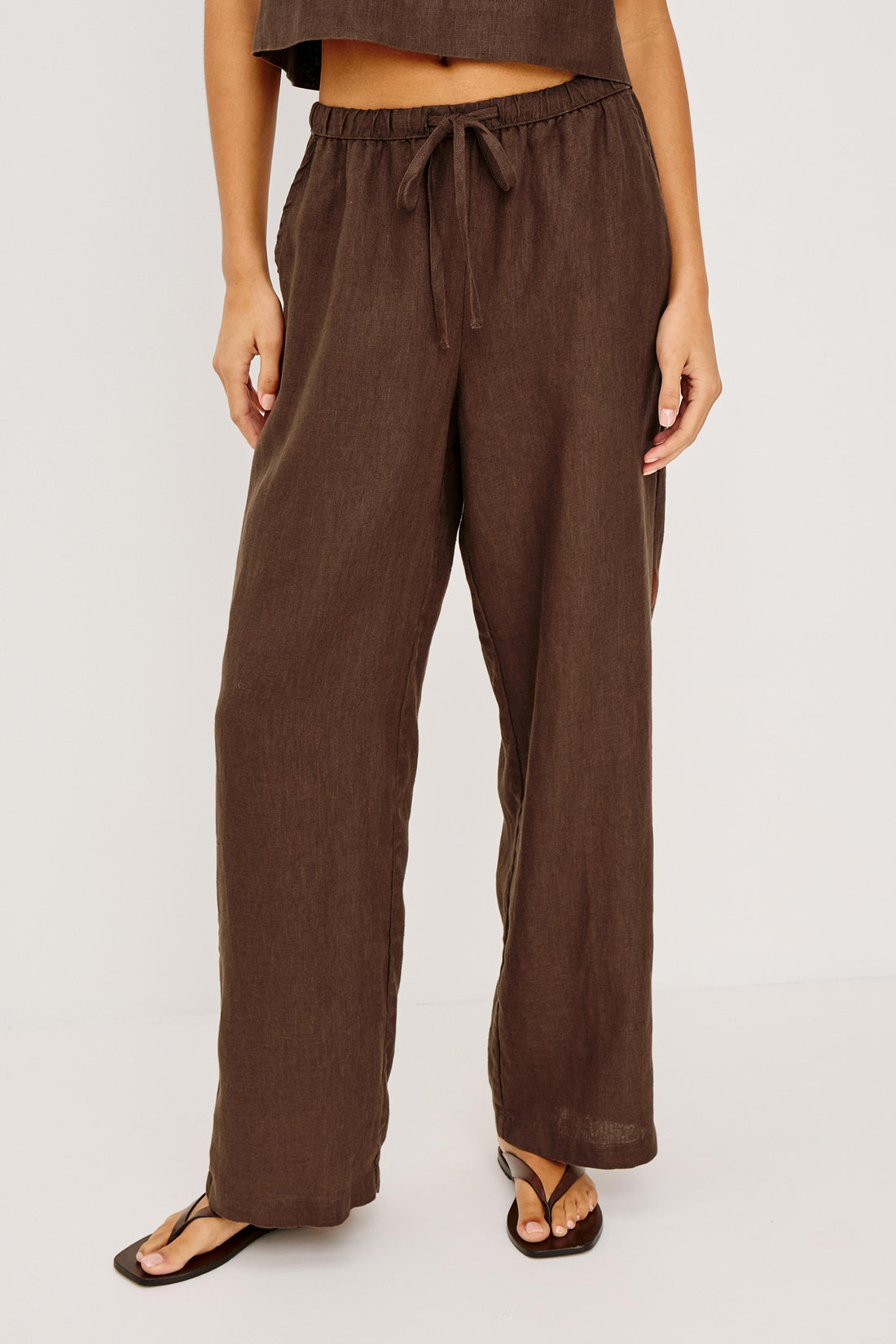 Emmie espresso linen pants