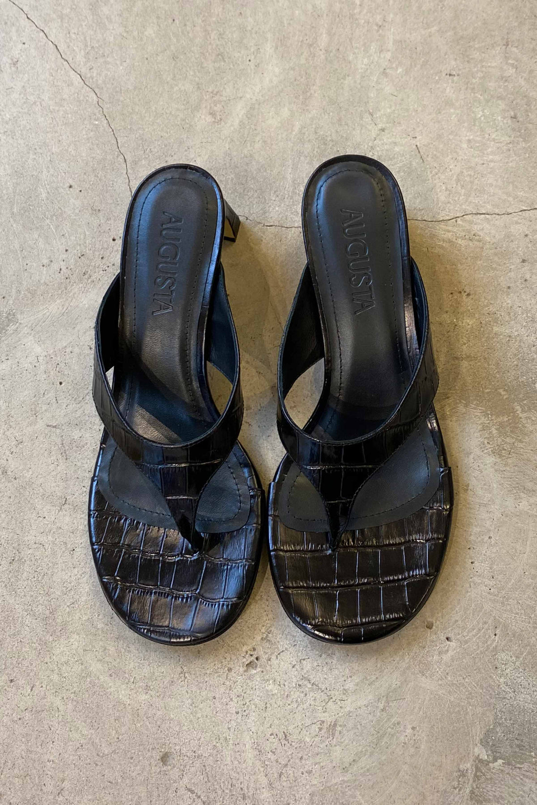 Farah mules black croc-effect