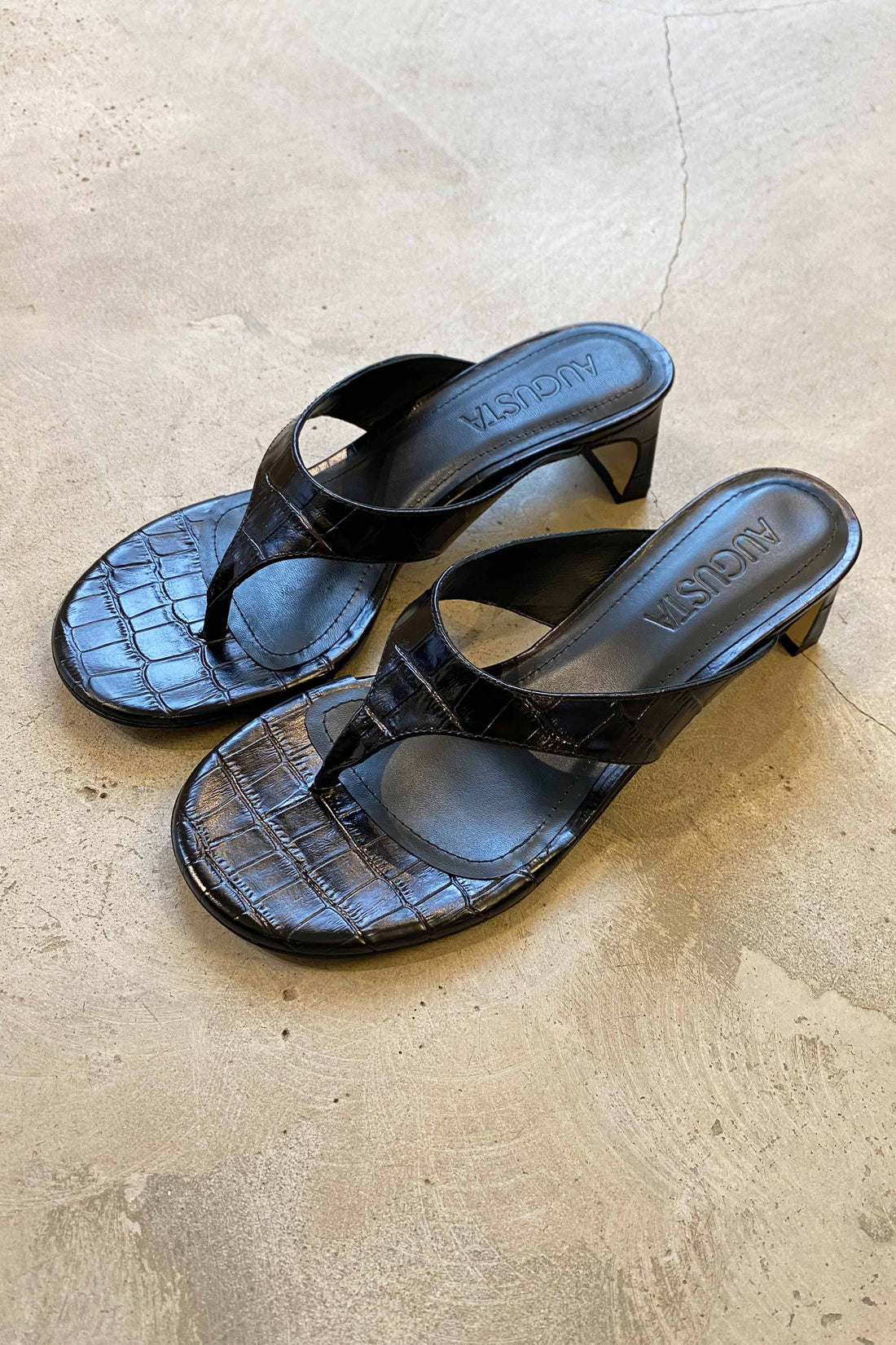 Farah mules black croc-effect