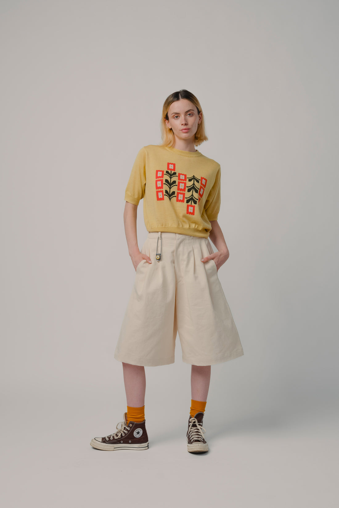 Zinnia flower merinoknit tee