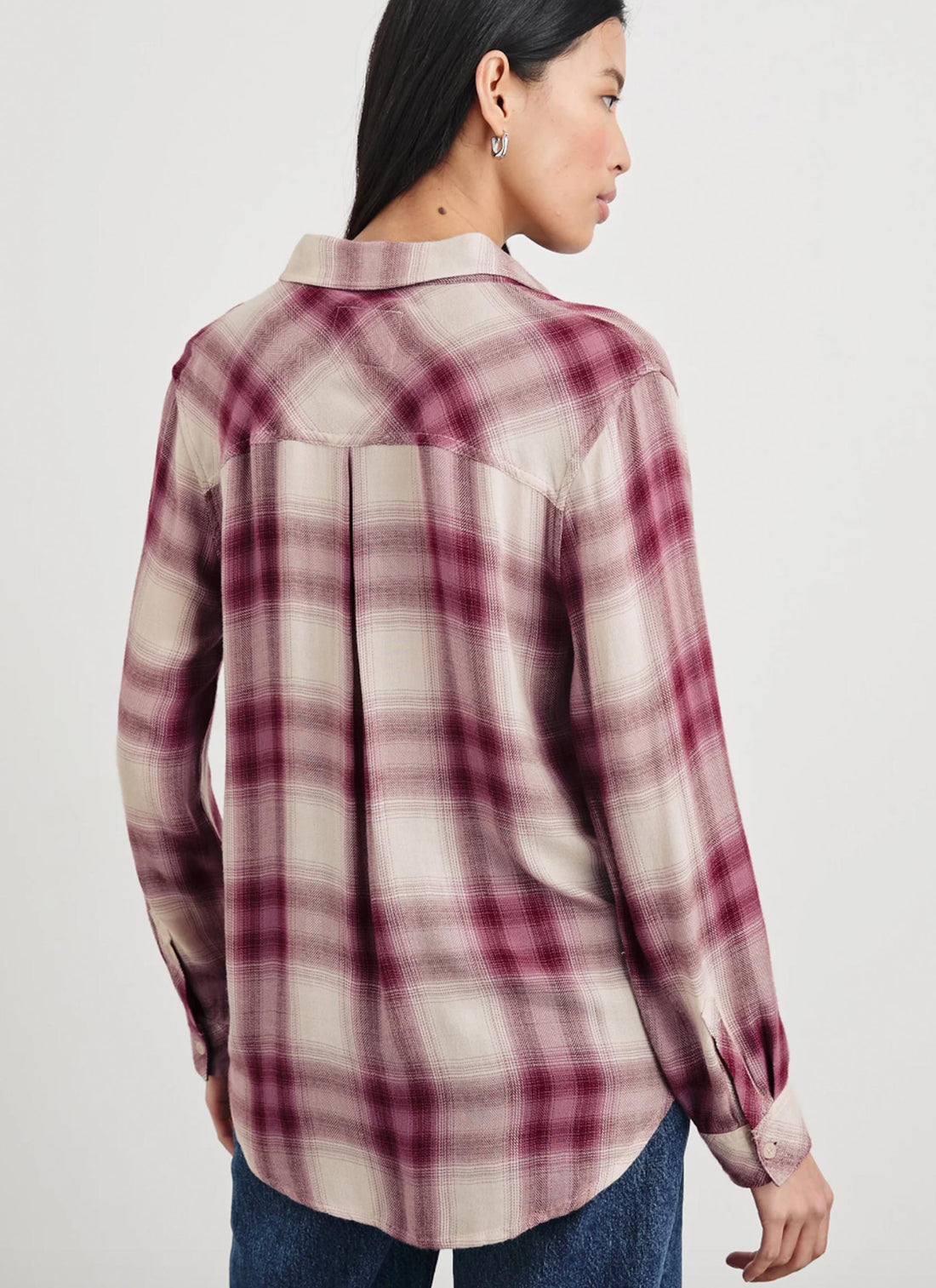 Hunter shirt faded plum ivory