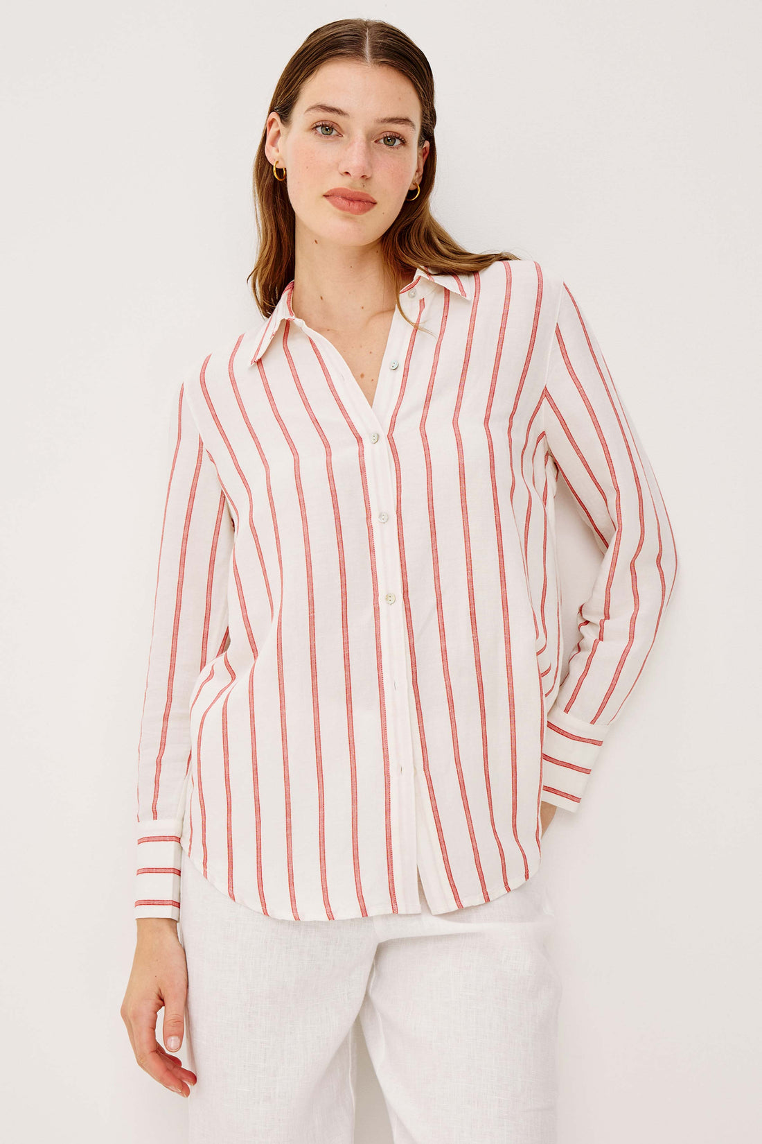 Knox scarlet ivory stripe