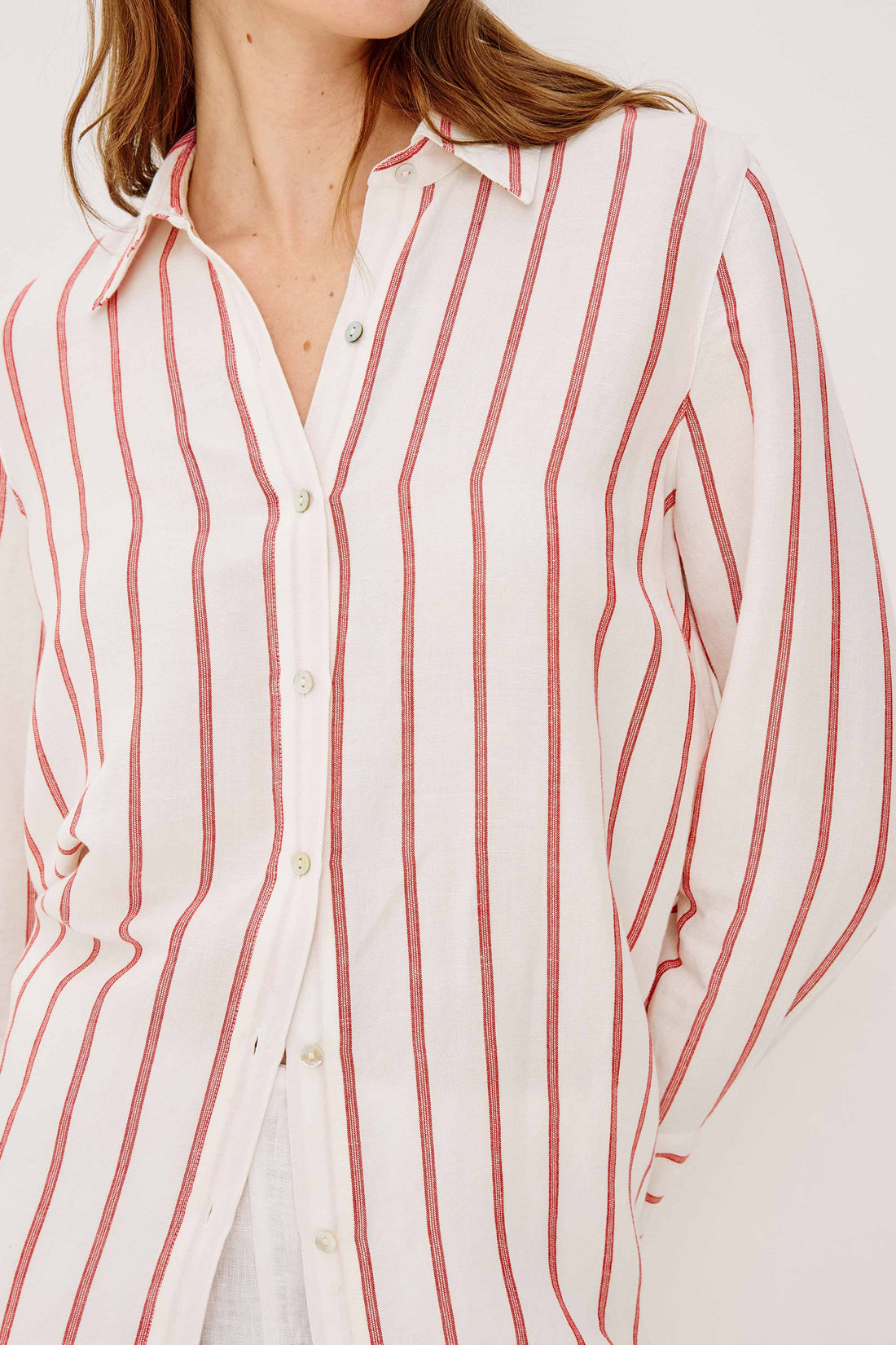 Knox scarlet ivory stripe