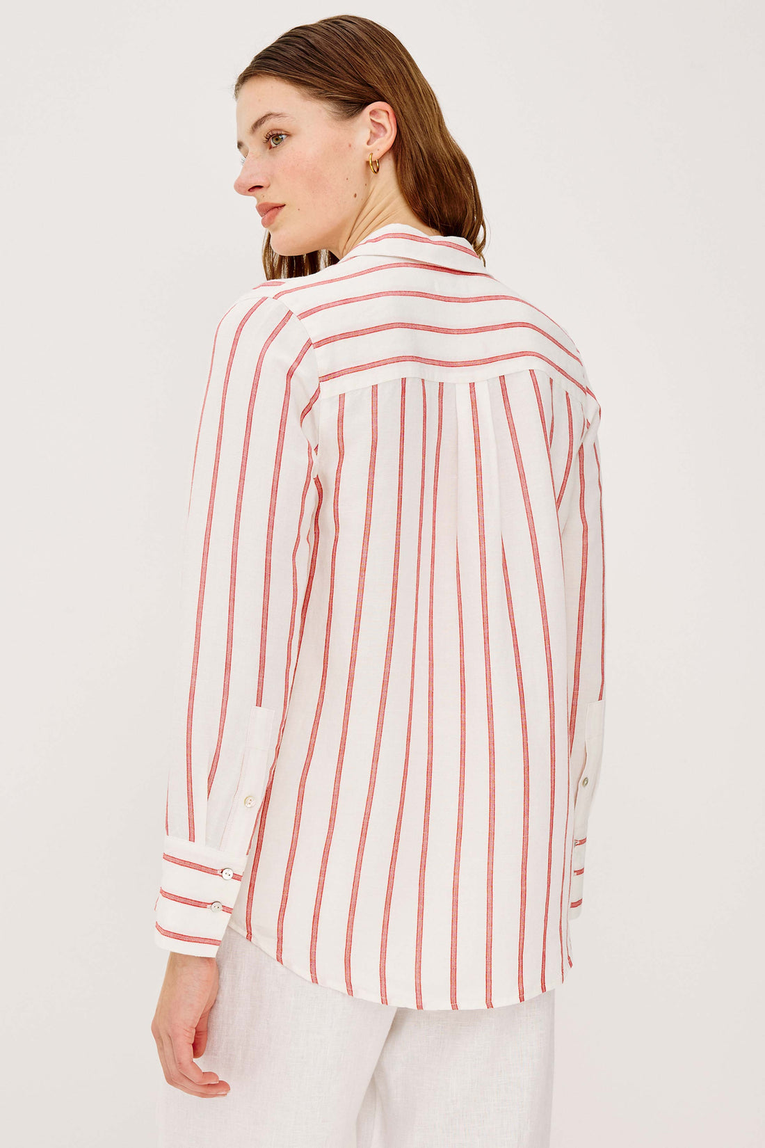 Knox scarlet ivory stripe