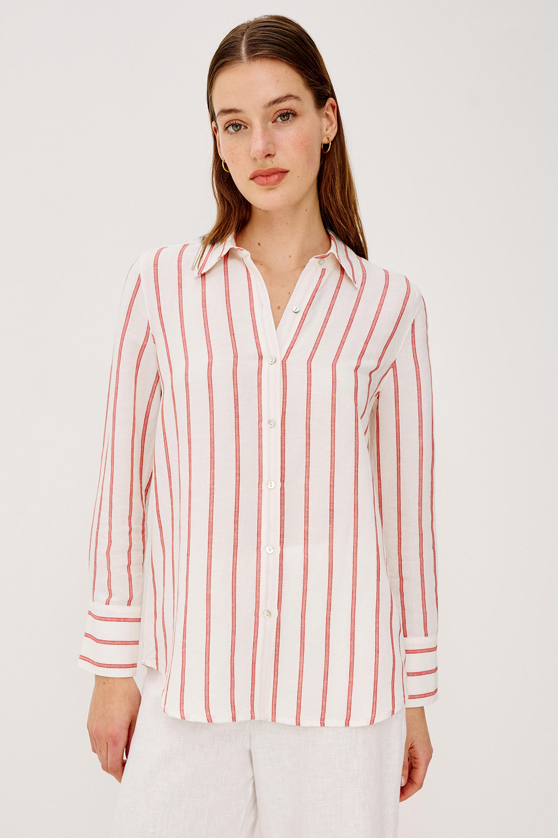 Knox scarlet ivory stripe