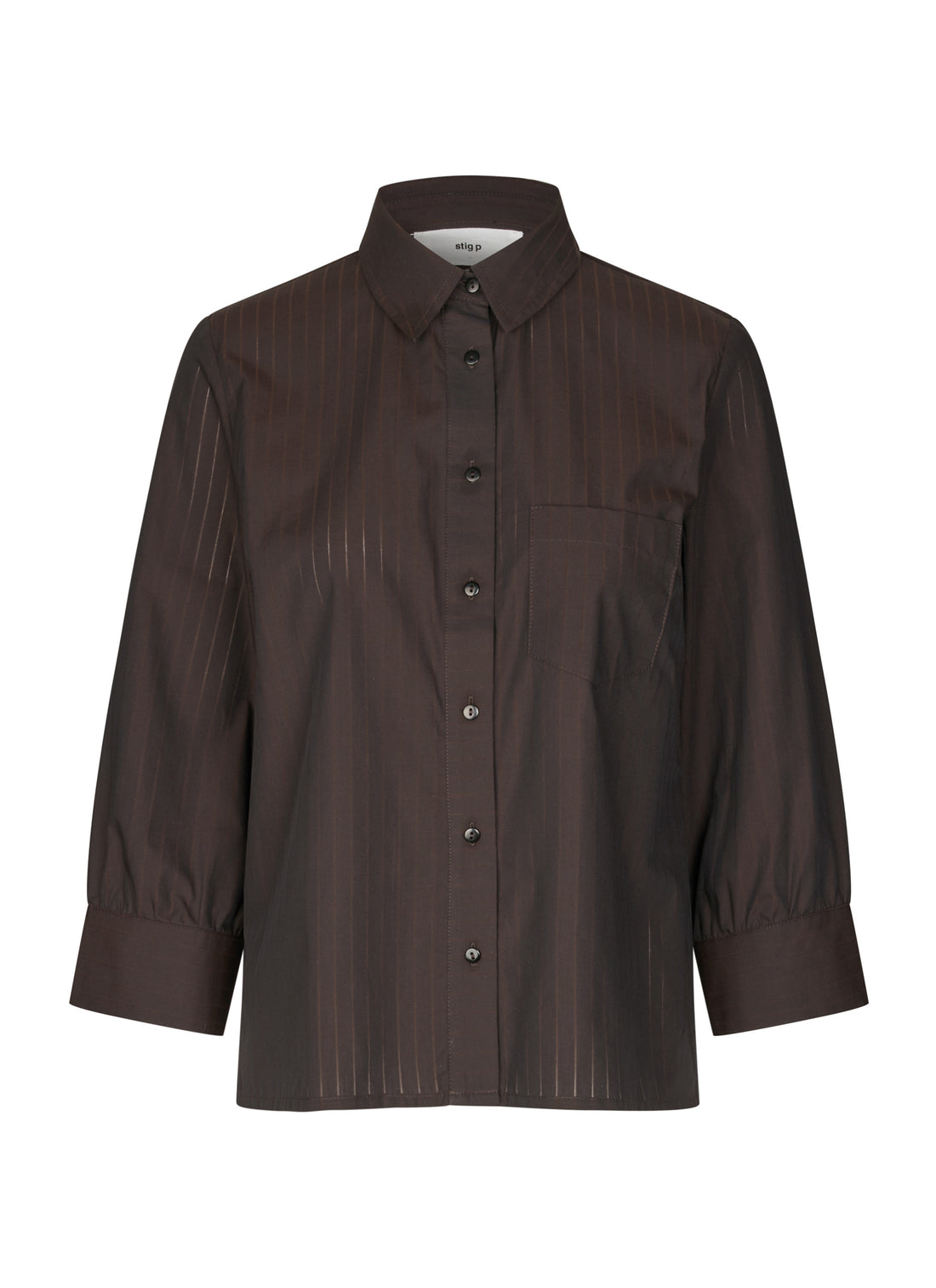 Laura shirt dark brown stripe