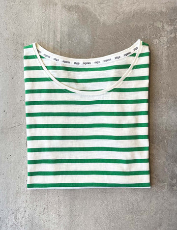 Liu short sleeve t-shirt green/cream stripe