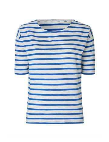 Louisa short sleeve t-shirt royal blue/cream stripe