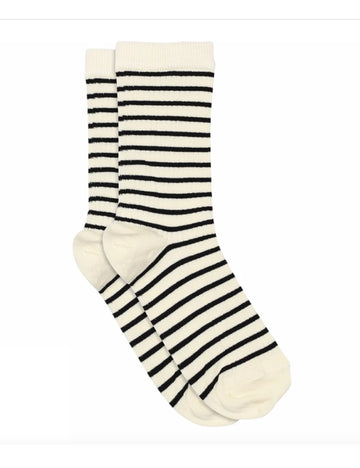 Lydia socks off white/black stripe