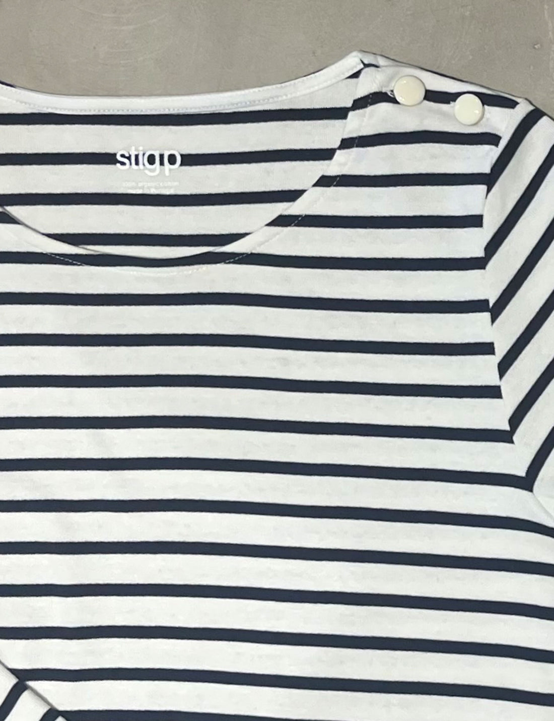 Marie long sleeve t-shirt off white/navy stripe